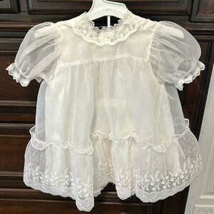 White vintage dress baby girl 12mo